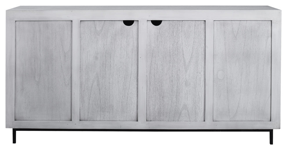 Uttermost Checkerboard 4 Door Gray Cabinet