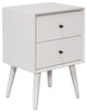 White Century Modern Wood 2 Drawer Nightstand