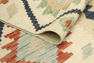 Sun Faded Flatweave Ormazd Beige/Navy Rug, 6'5x10'0