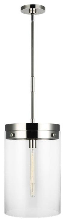 Generation Lighting, CP1011PN, Large Cylinder Pendant, Polished Nickel