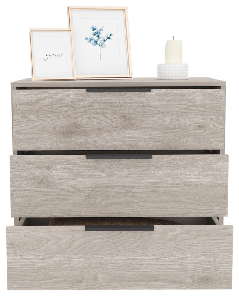 Egeo 3 Drawers Dresser, Light Gray