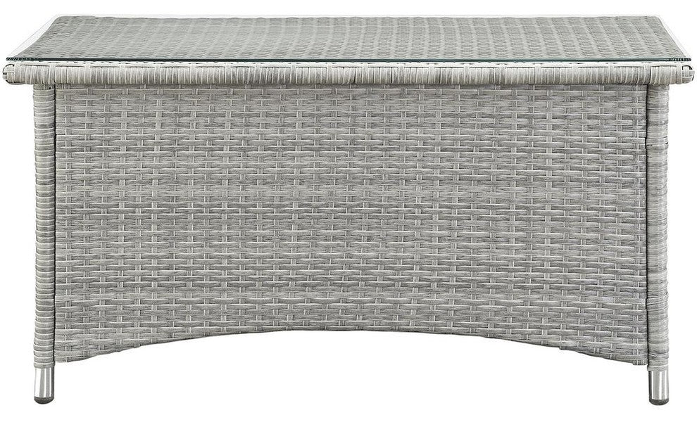 Light Gray Turquoise Bridge 4-Piece Outdoor Patio Patio Conversation Set