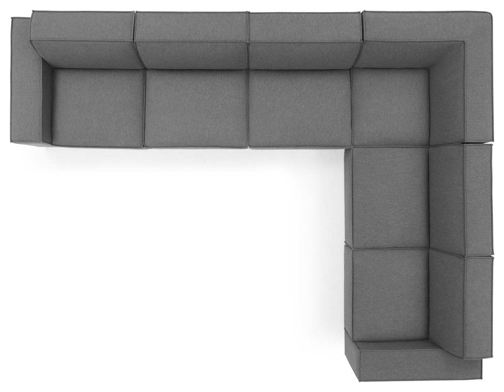 Sectional Sofa Set, Fabric, Dark Gray, Modern, Living Lounge Hospitality