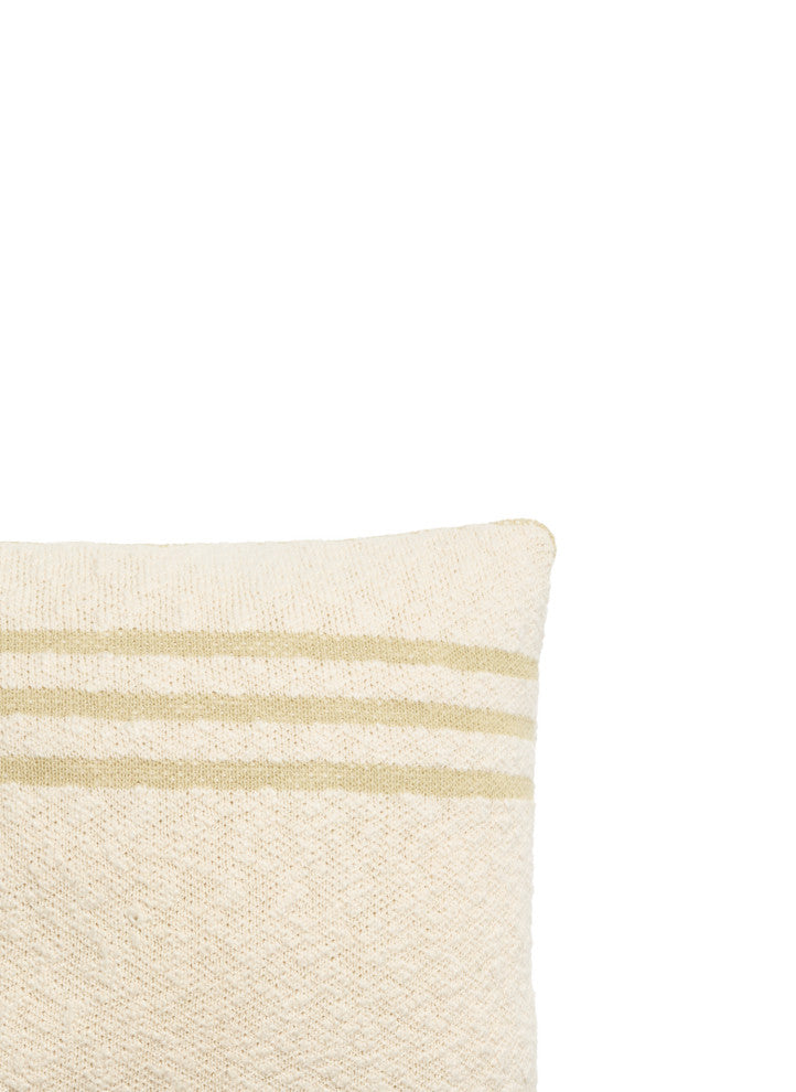 Duetto Knitted Cushion, Olive/Natural