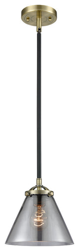 Large Cone 1-Light Mini Pendant, Black Antique Brass, Plated Smoke