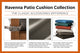 Patio Back Cushion Slip Cover and Foam-Durable Cushion, Spice, 25"x22"x4"