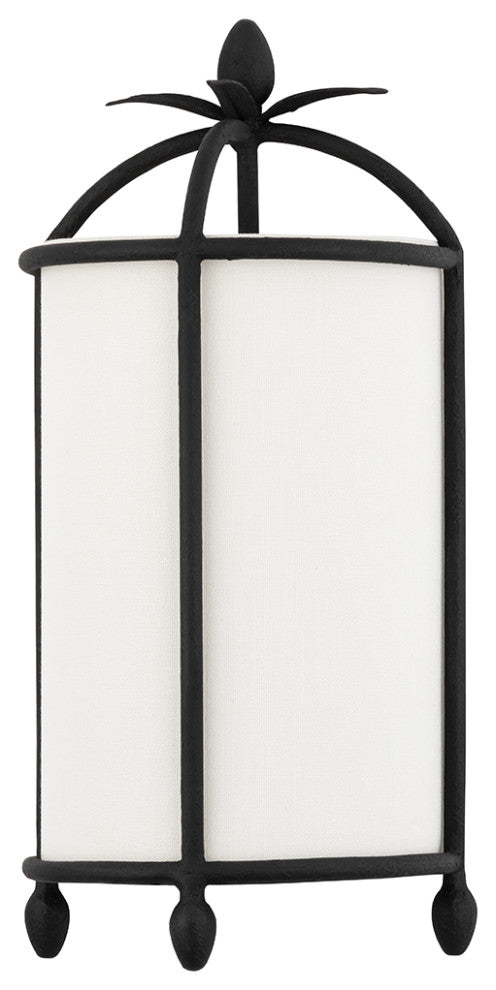 Brooks 2 Light Wall Scone, Black Iron Frame