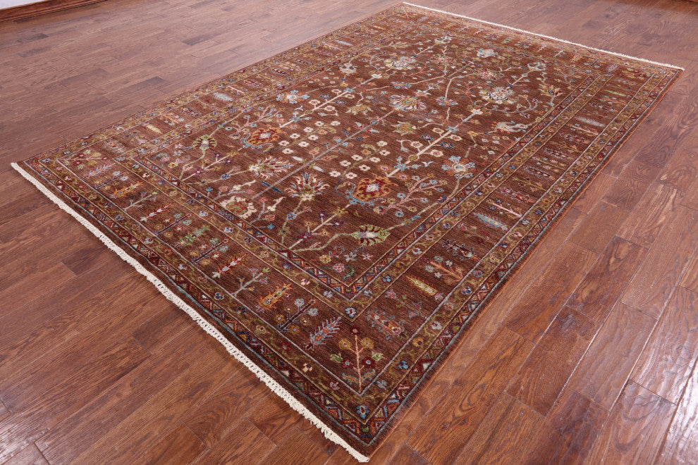 Persian Tabriz Handmade Rug 7' 1" X 10' 2" Q10039