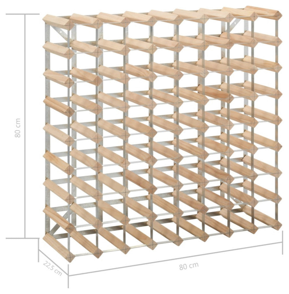 Vidaxl Wine Rack For 72 Bottles Solid Pinewood