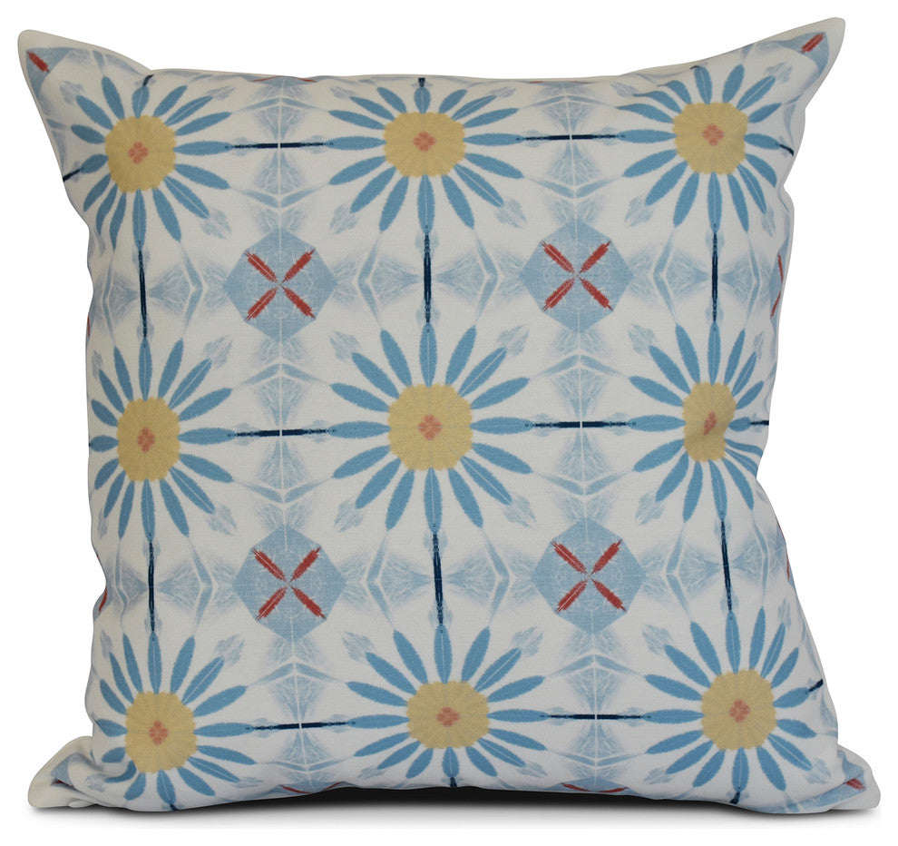 20x20", Geometric, Chaney Outdoor Pillow, Blue