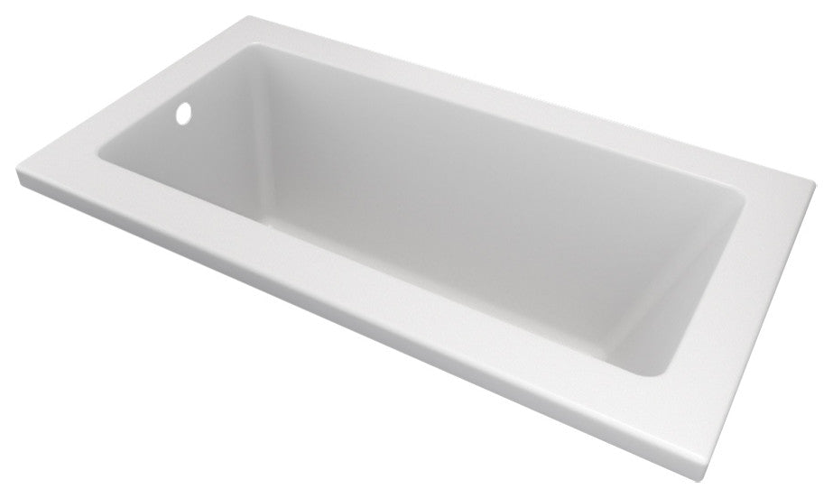 CHI White Acrylic Extra Deep Drop-In Bathtub End Drain by Valley Acrylic, White,