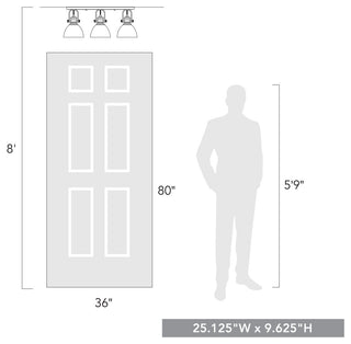 Hines 3-Light Semi-Flush, Rubbed Bronze With Opal Glass, Rubbed Bronze With Seed