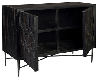 Full product view with doors open, displayed on a white background showing interior storage.