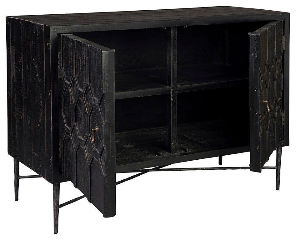 Full product view with doors open, displayed on a white background showing interior storage.