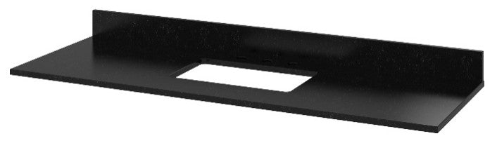 Chatham Traditional 60" Grey Single Sink Vanity, Black Granite Vanity Top
