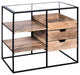 Benzara UPT-263596 35" Handcrafted Modern Glass Table, Brown and Black
