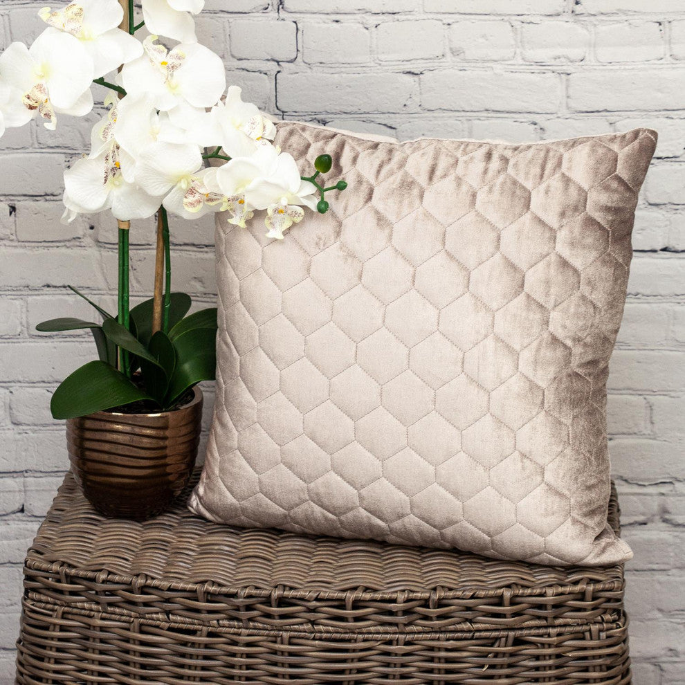 Parkland Collection Bazyli Taupe Throw Pillow, Square