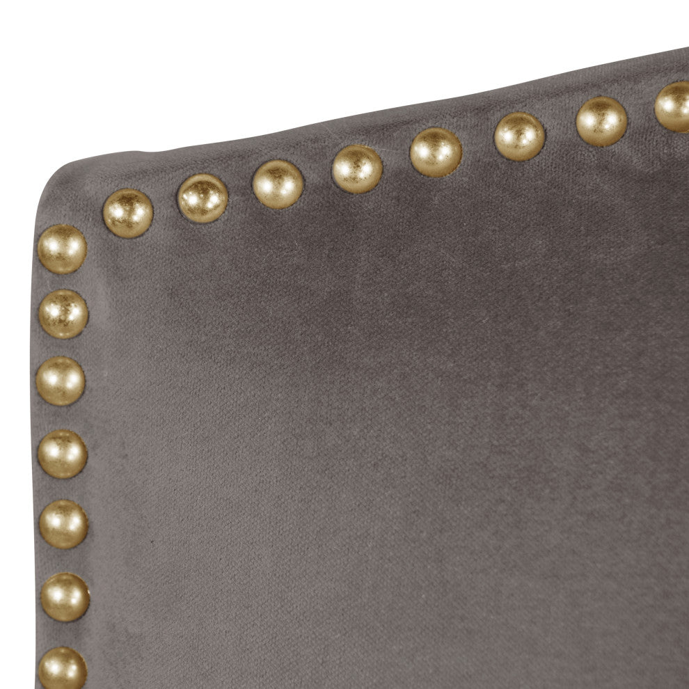 Powell Nail Button Camel Back Dining Chair, Regal, Gray