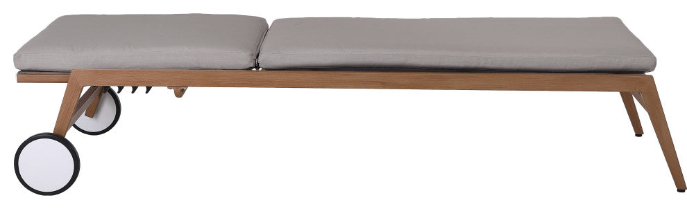Maui Water Resisting Fabric Upholstered Outdoor Patio Lounger, Gray