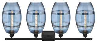 Ballston-Vaz 4-Light 38" Bath Vanity Light, Matte Black, Princess Blue
