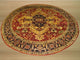 EORC Hand-knotted Wool Rust Traditional Geometric Serapi Rug, Round 8'x8'