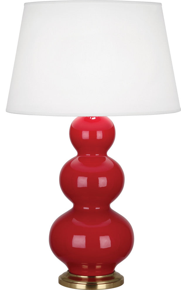 Triple Gourd Table Lamp, Ruby Red