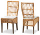 Gigi Modern Ratta Chairs, Set of 2, Natural Brown