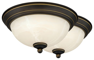 Stevens 2-Pack 11-in W LED Bronze Flush Mount Ceiling Light Fixture White Glass