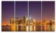 "Illuminated Nyc Downtown Buildings" Canvas Print48"x28", 4-Panels