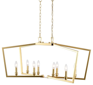 Verna 8-Light Gold Metal Frame Candle Chandelier