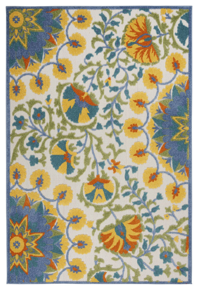 6 x 9' Multi Medallion Indoor Outdoor Area Rug