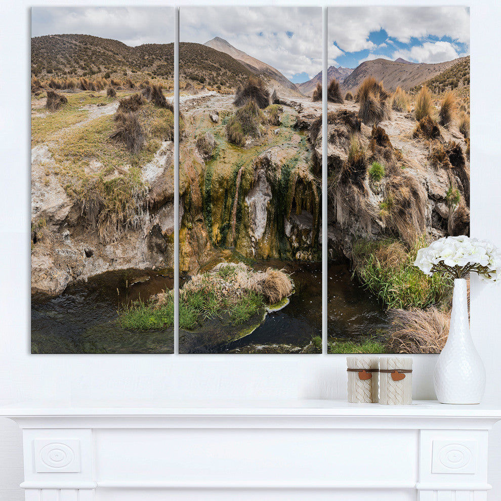 "Fumaroles Altipano Geothermal Area" Metal Wall Art, 3 Panels, 36"x28"