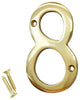 RCH Hardware Brass Modern Curvy House Number, 4-Inch, Various Finishes, Polished