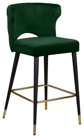 Kelly Velvet Stool (Set of 2), Green