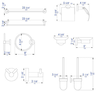 Black Matte 6 Piece Bath Accessory Set