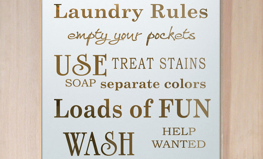 Laundry Door - Laundry Rules - Primed - 30" x 80" - Book/Slab Door