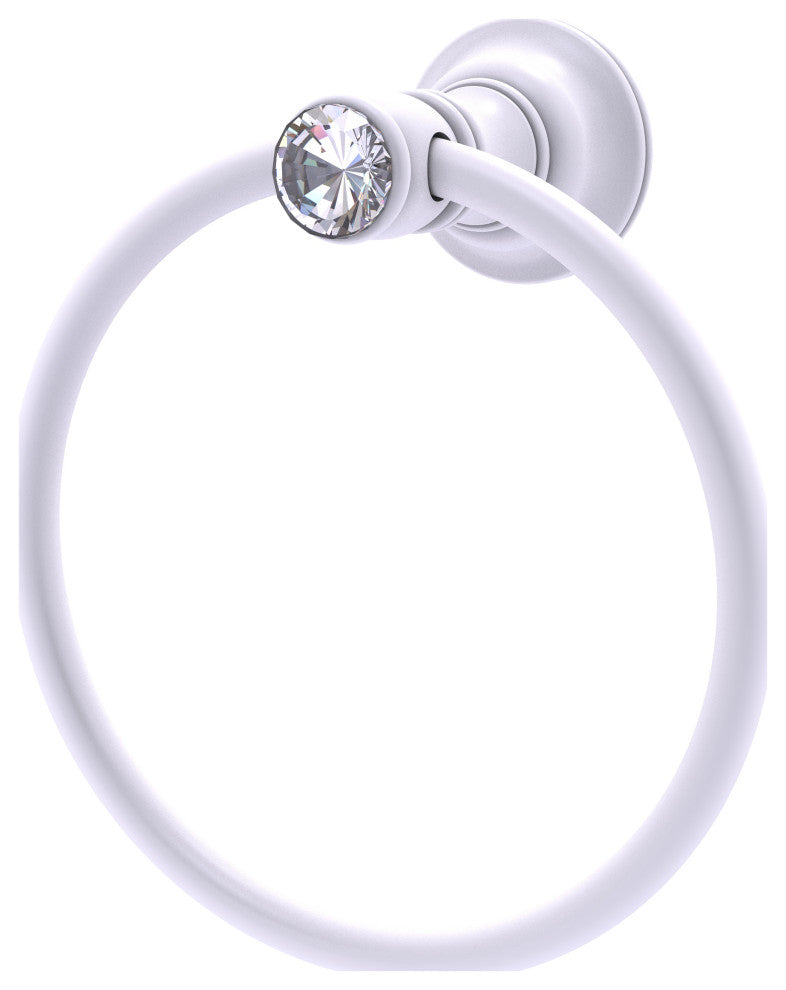Carolina Crystal Towel Ring, Matte White