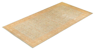 Mogul, One-of-a-Kind Hand-Knotted Runner Light Blue, 9'3"x18'2"