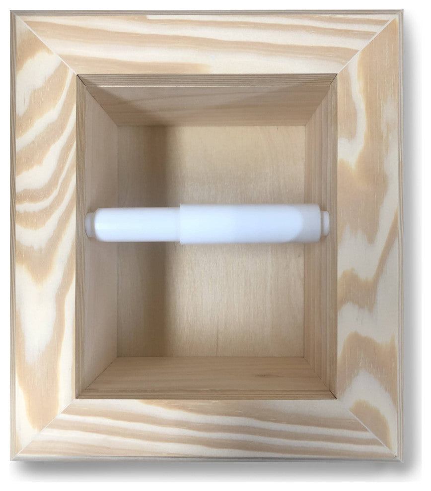 Tampa Recessed Solid Wood Toilet Paper Holder 7 x 8.5, Unfinished