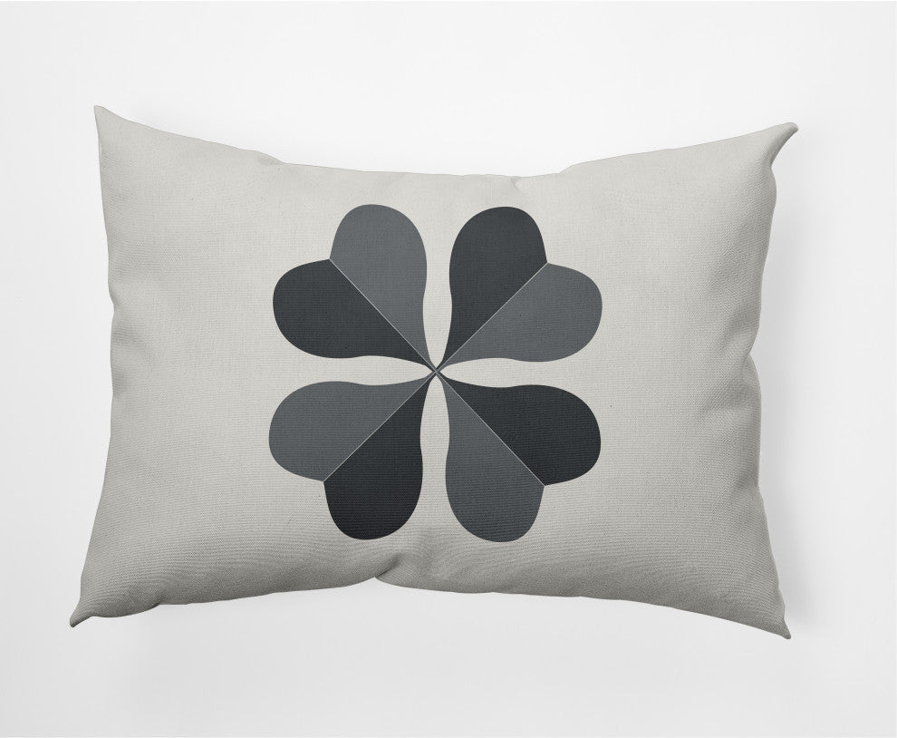 Lucky Clover St. Patrick's Day Decorative Lumbar Pillow, Pepper, 14x20"