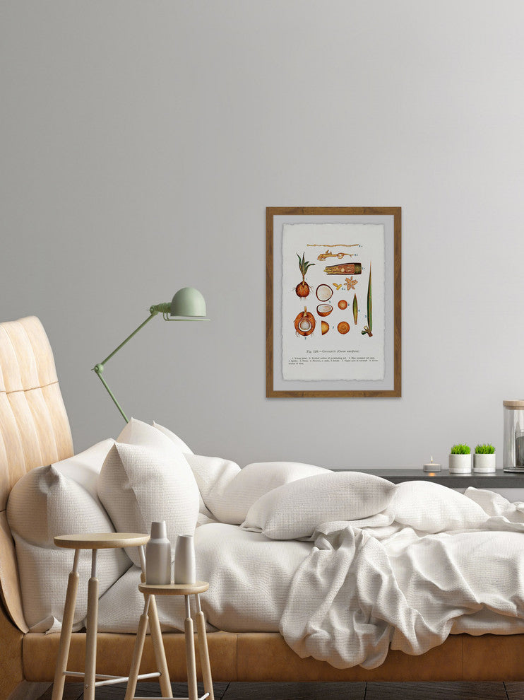 "Botanical Coconut" Framed Painting Print, 12"x18"