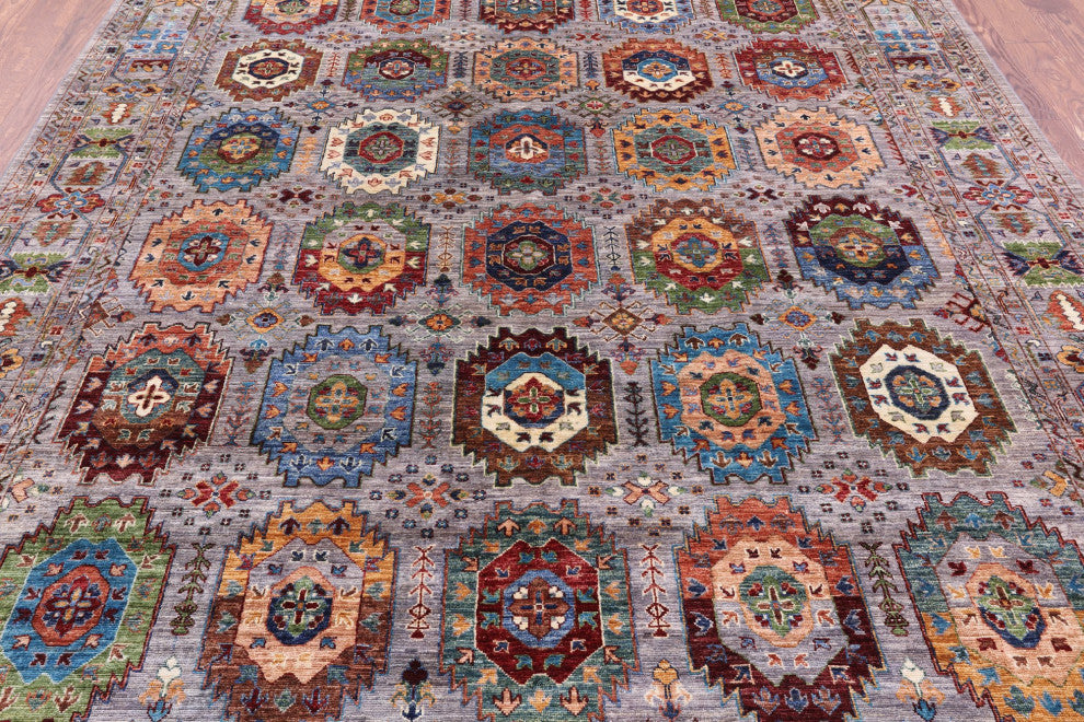 7' 11" X 10' 4" Hand Knotted Fine Turkmen Wool Rug - Q12143