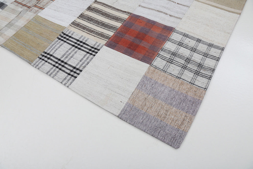 Rug N Carpet - Handmade Anatolian 5' 9'' x 7' 11'' Vintage Patchwork Kilim Rug