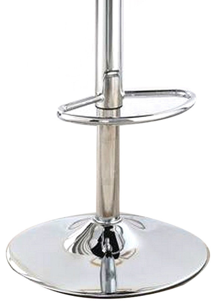 Adjustable Barstool with Rolled Button Tufted Back, Set of 2, Brown