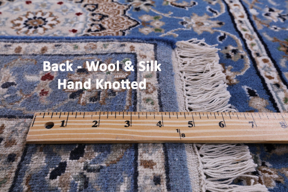 2' 7" X 8' 1" Runner Persian Nain Wool and Silk Hand-Knotted Rug Q11651