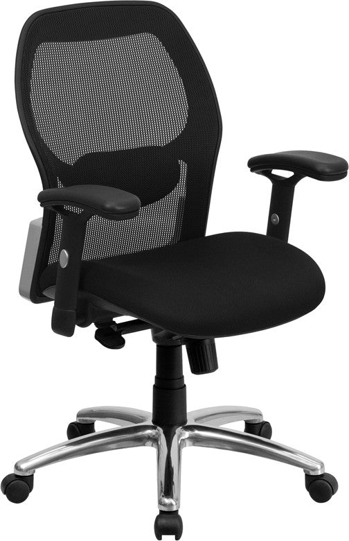Flash Furniture Mid-Back Super Mesh Office Chair in Black