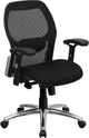 Flash Furniture Mid-Back Super Mesh Office Chair in Black
