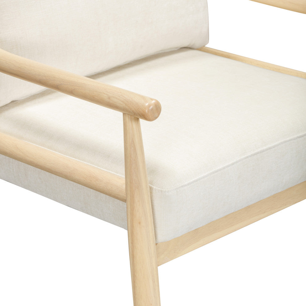 Dixie Chenille Velvet Accent Chair, Cream