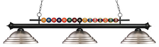 Shark Collection 3 Light Billiard Light in Matte Black Finish