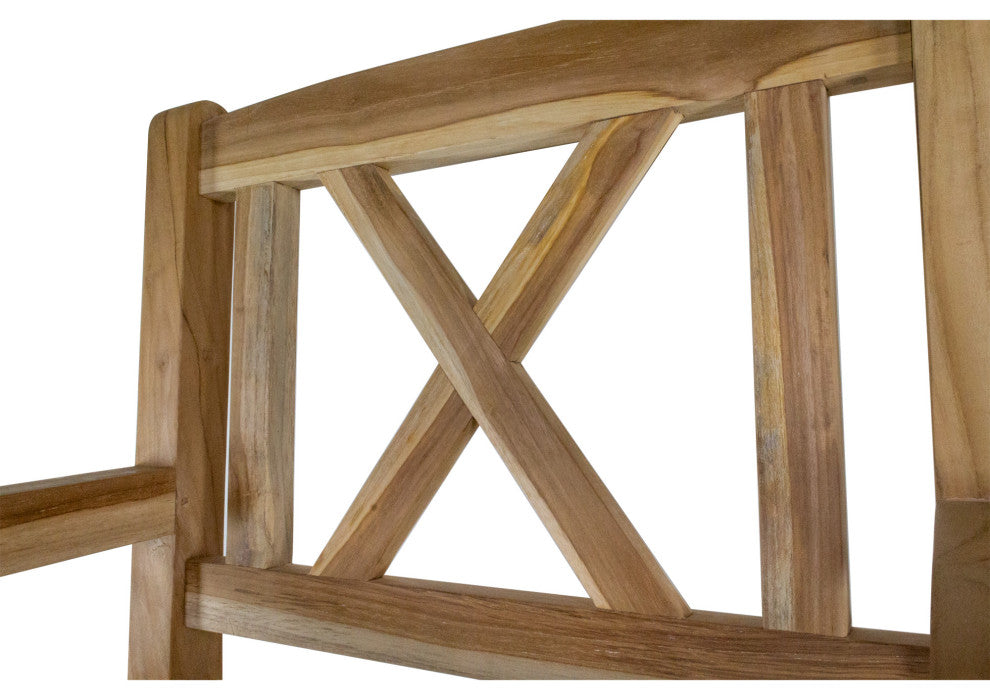 Nordic Style Teak Wood Natural Dining Chair with Arm Rests